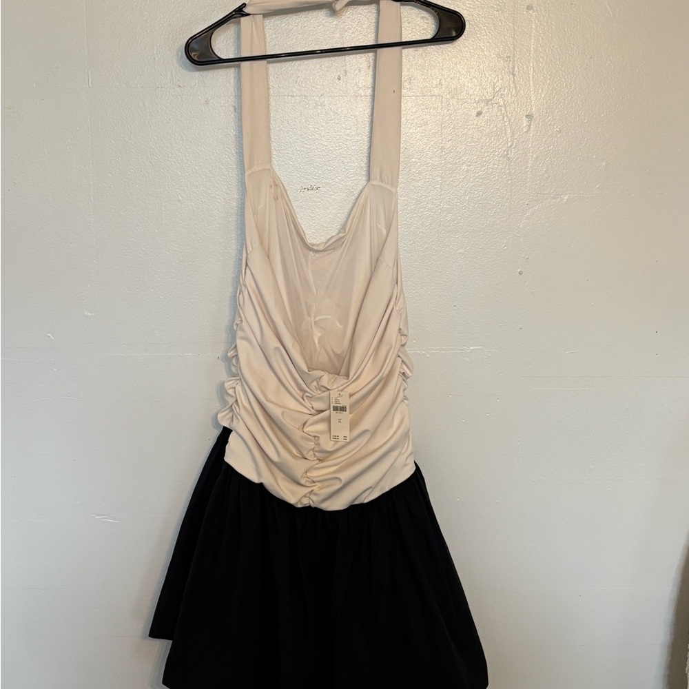 Elegant Cream and Black Dress